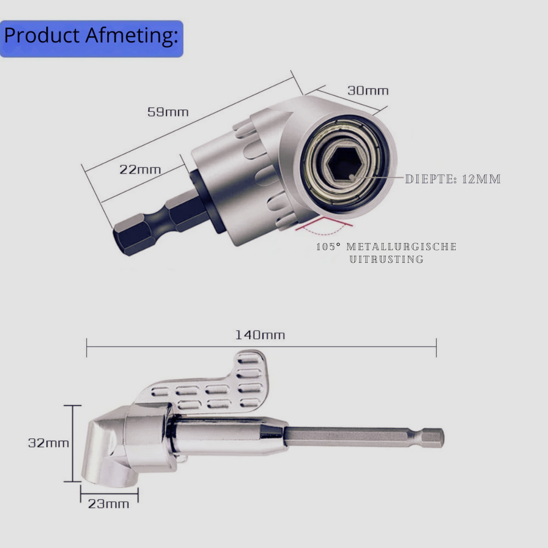 FlexiDrive 105° Bit Adapter™|Bereik wat normaal onbereikbaar is